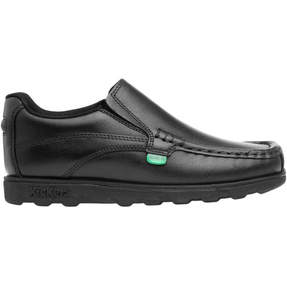 Kickers Boys Fragma Leather School Shoes / Black
